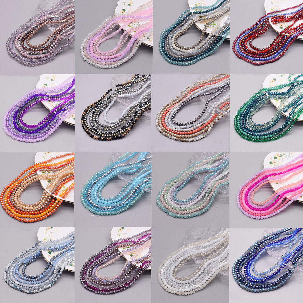 Glass Seed Beads 2Mm Jewelry Making - مخطط اللون 6 حبلا/حقيبة 4 مللي