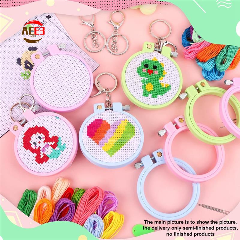 Cross Stitch Stamped Kits Beginners - AEE3-6Pcs مختوم عبر عدة خياطة للأطفال