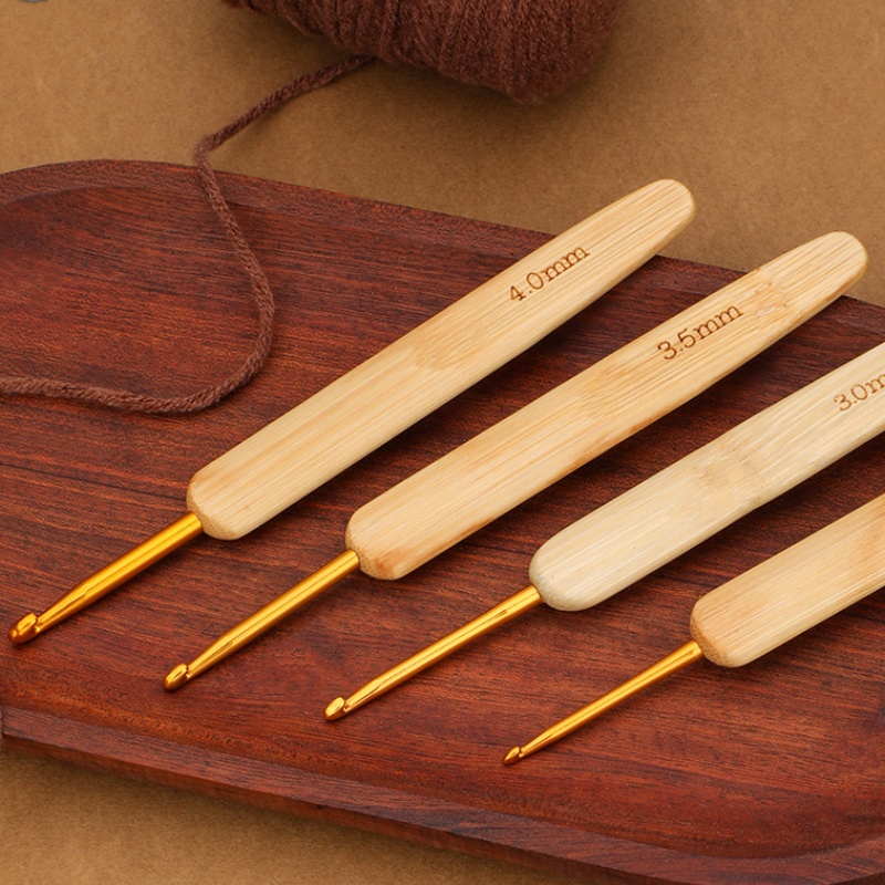 الخيزران مقبض خشبي الكروشيه ال - مراجعة Wooden Crochet Hooks Ergonomic Handle وسعره