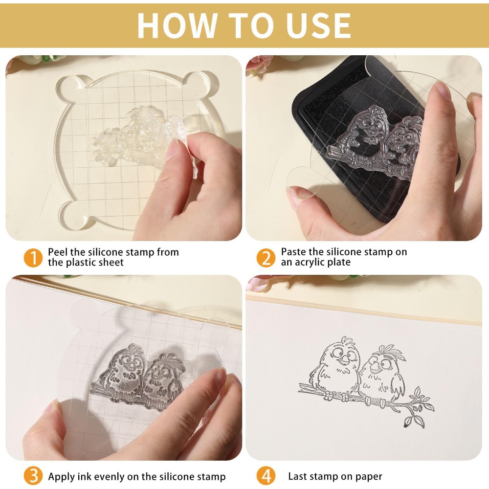 مضحك فروع الطيور واضح Stamps ا - مراجعة Clear Silicone Stamps For Card Making وسعره