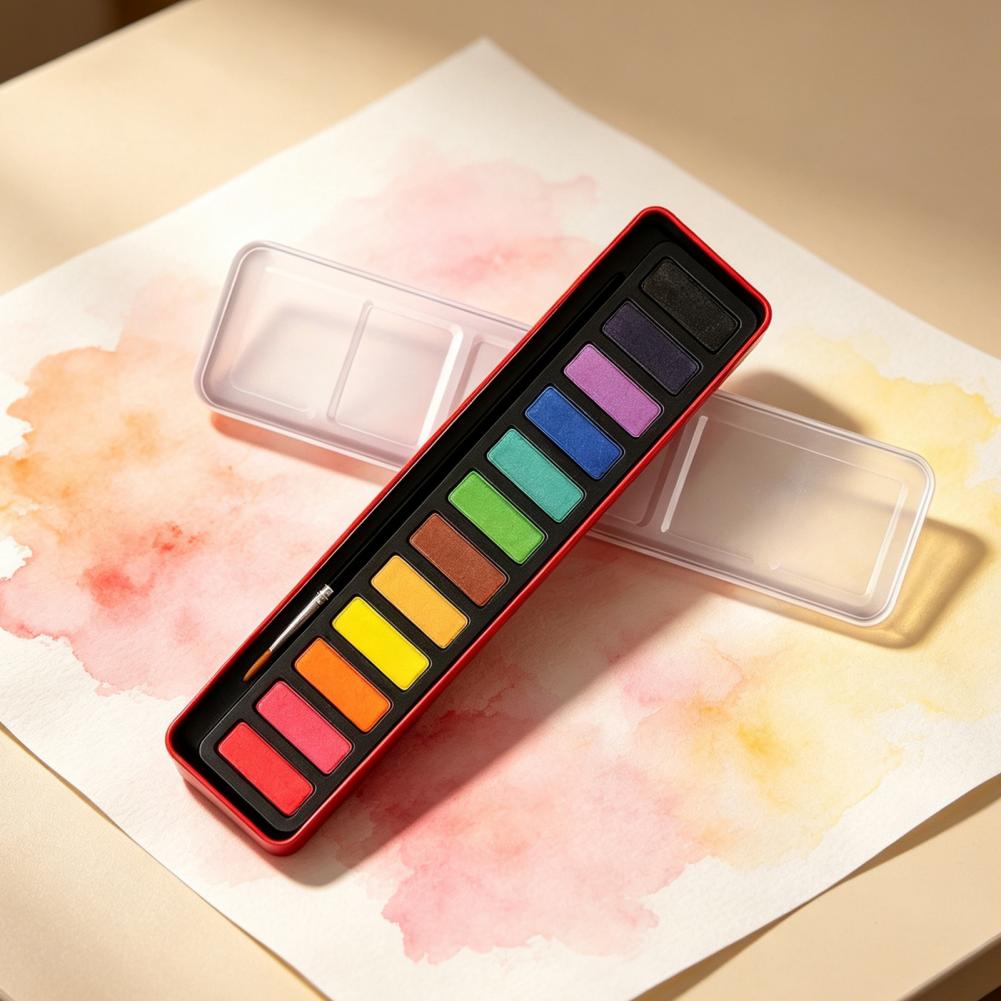 مجموعة ألوان مائية محمولة، أصب - مراجعة Watercolor Paint Set Solid Pigment وسعره
