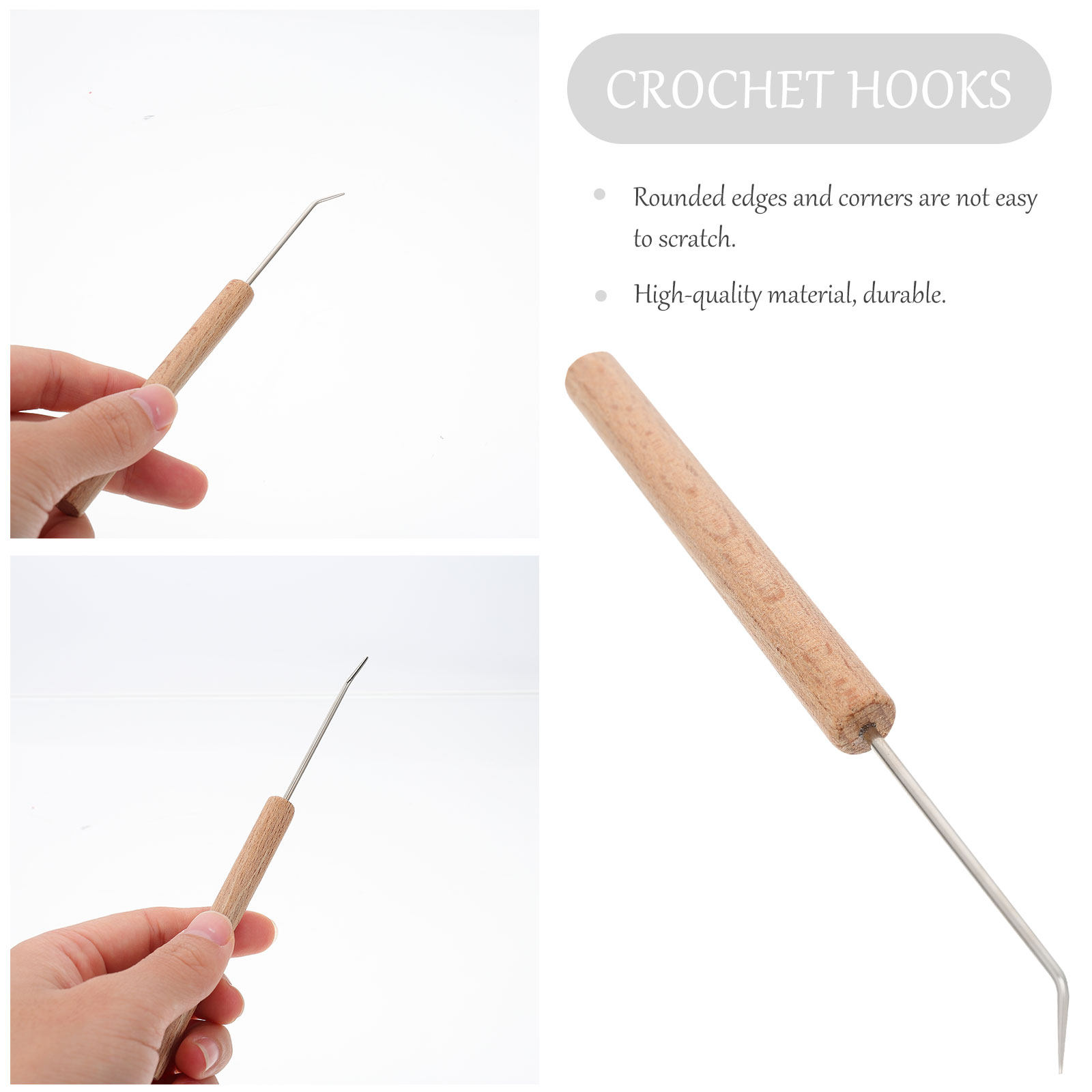 قطعة واحدة من إبر الكروشيه ذات - مراجعة Wooden Crochet Hooks Ergonomic Handle وسعره