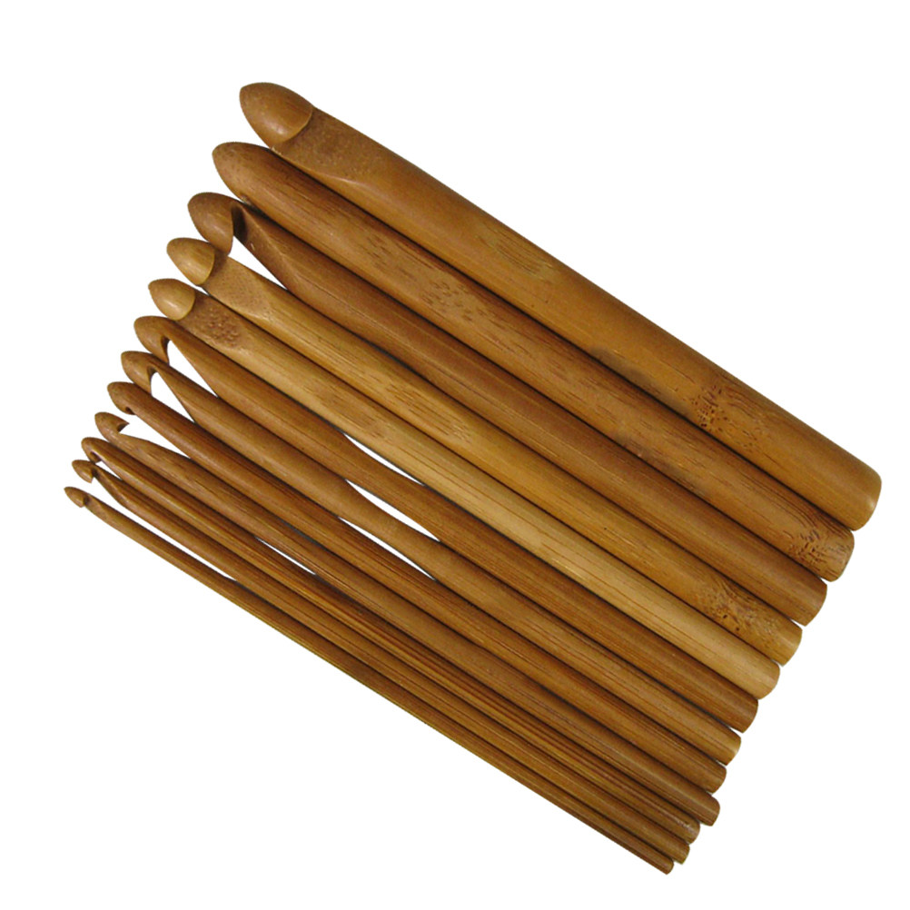 مجموعة من 12 قطعة من إبر الحيا - مراجعة Wooden Crochet Hooks Ergonomic Handle وسعره